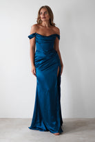 Dionne Soft Coset Maxi Gown | French Navy | Debs & Prom | Formal Gown | Oh Hello Clothing