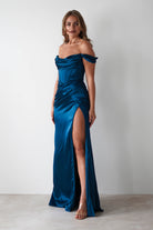 Dionne Soft Coset Maxi Gown | French Navy | Debs & Prom | Formal Gown | Oh Hello Clothing