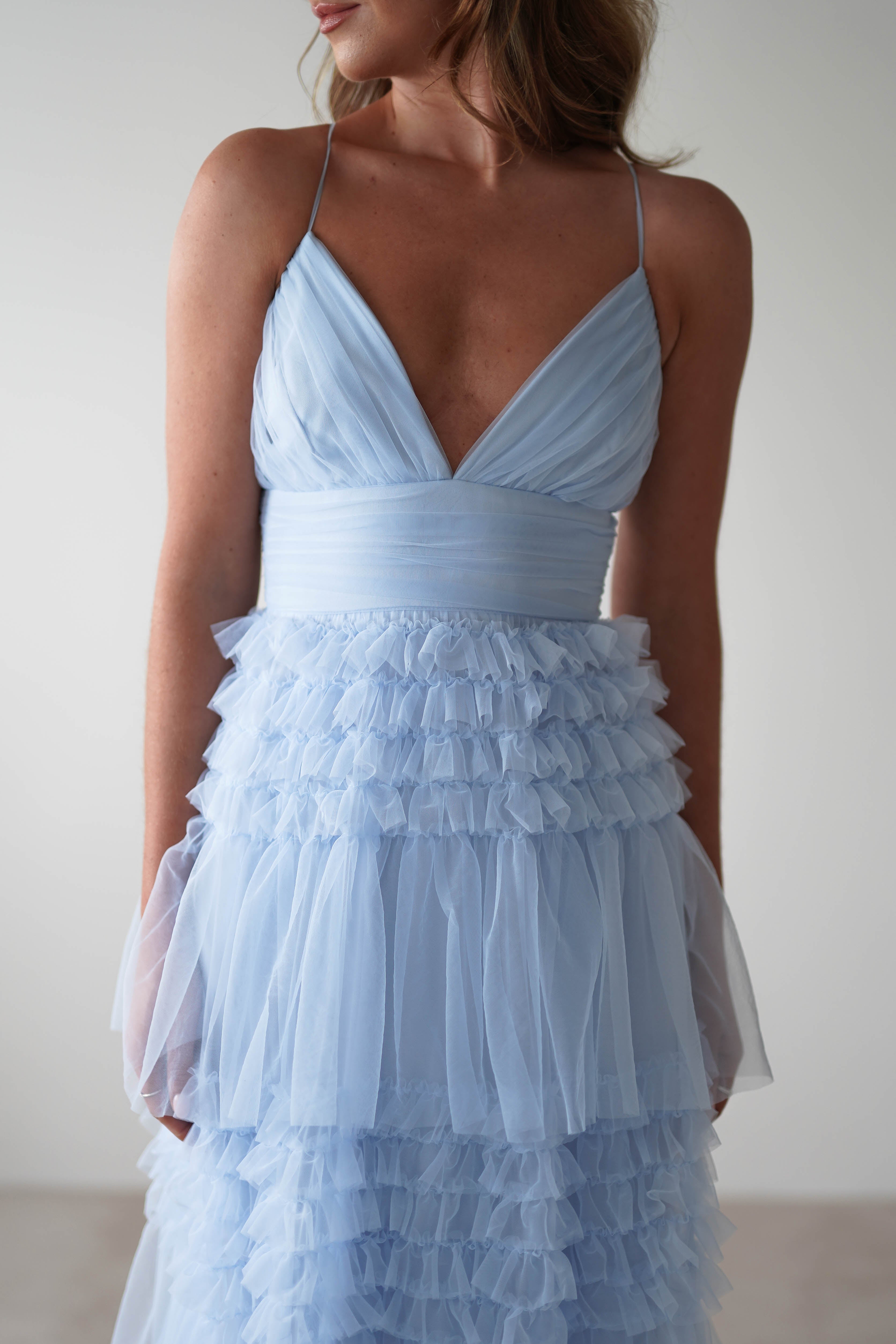 MANIJU On Sale Madeleine Tulle Layered Maxi Dress | Blue