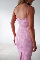 Brighton Textured Bodycon Midaxi Dress Pink | Wedding Guest Dress | Bodycon | Oh Hello Clothing