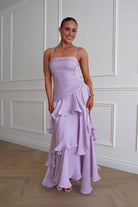 Oh Hello Clothing Women > Clothing > Dresses *DONE - Renee Luminescent Ruffle Maxi Dress | Lilac