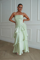 Oh Hello Clothing Women > Clothing > Dresses *DONE - Renee Luminescent Ruffle Maxi Dress | Pistachio