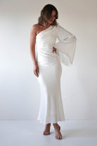 Sylvana Silky Maxi Dress | Ivory | Graduation | Bride To Be Hen Dress | Oh Hello Clothing