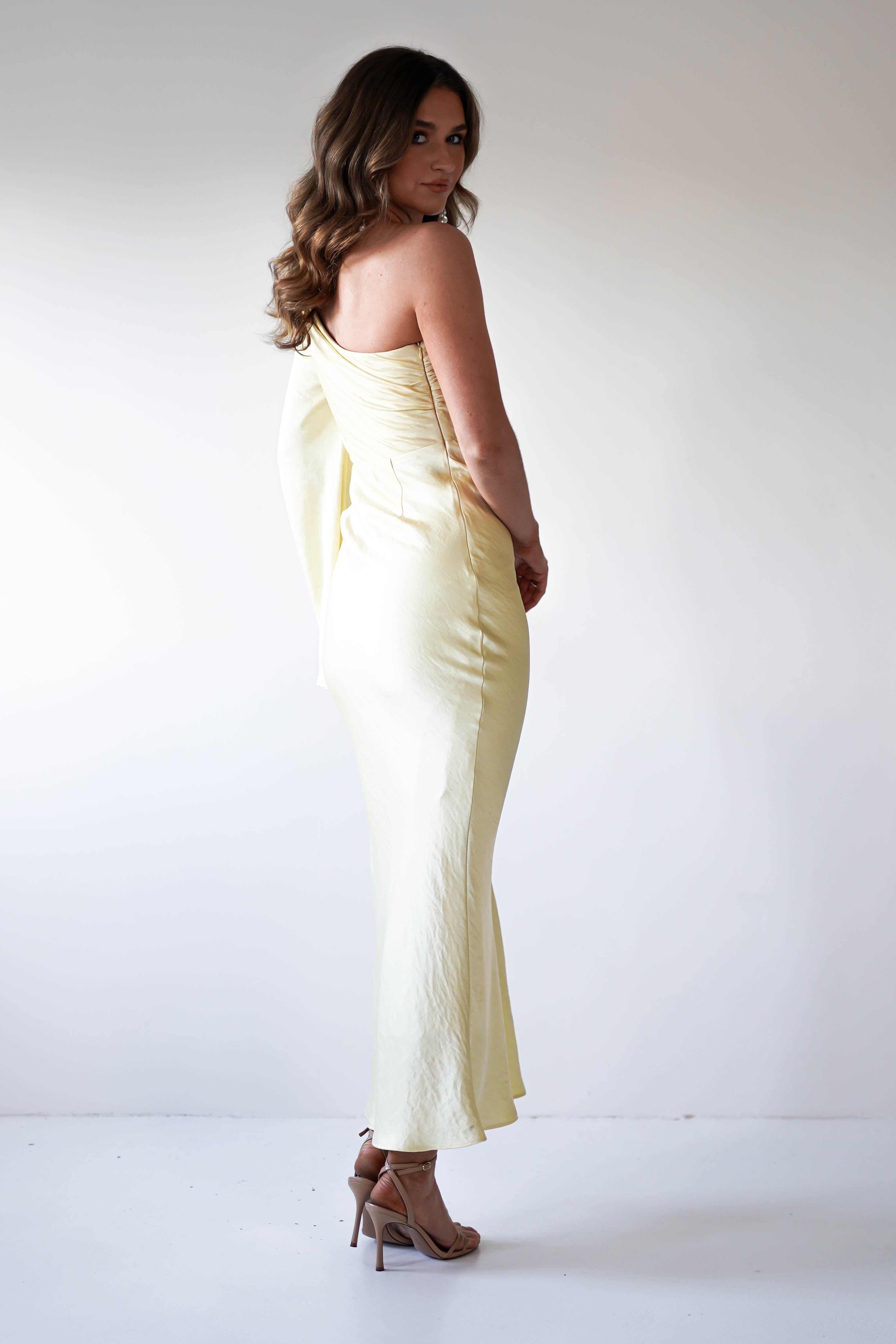 Sylvana Silky Maxi Dress Yellow | Wedding Guest Dress | Maxi | Oh Hello Clothing
