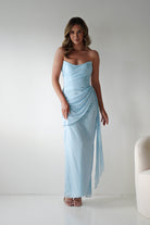 Oh Hello Clothing Women > Clothing > Dresses Finn Strapless Draped Maxi Dress | Blue