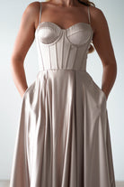 Georgia Soft Satin Maxi Gown | Champange | Debs & Prom | Formal Gown | Oh Hello Clothing