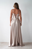 Georgia Soft Satin Maxi Gown | Champange | Debs & Prom | Formal Gown | Oh Hello Clothing