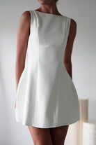 Hannah Structured Mini Dress | White | Graduation | Bride To Be Hen Dress | Oh Hello Clothing