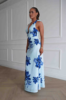 Oh Hello Clothing Women > Clothing > Dresses Hinata Woven Floral Maxi Dress | Blue