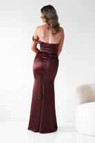 Oh Hello Clothing Dresses 1*DONE - CINDERALLA- One-Shoulder Draped Evening Gown- Brown