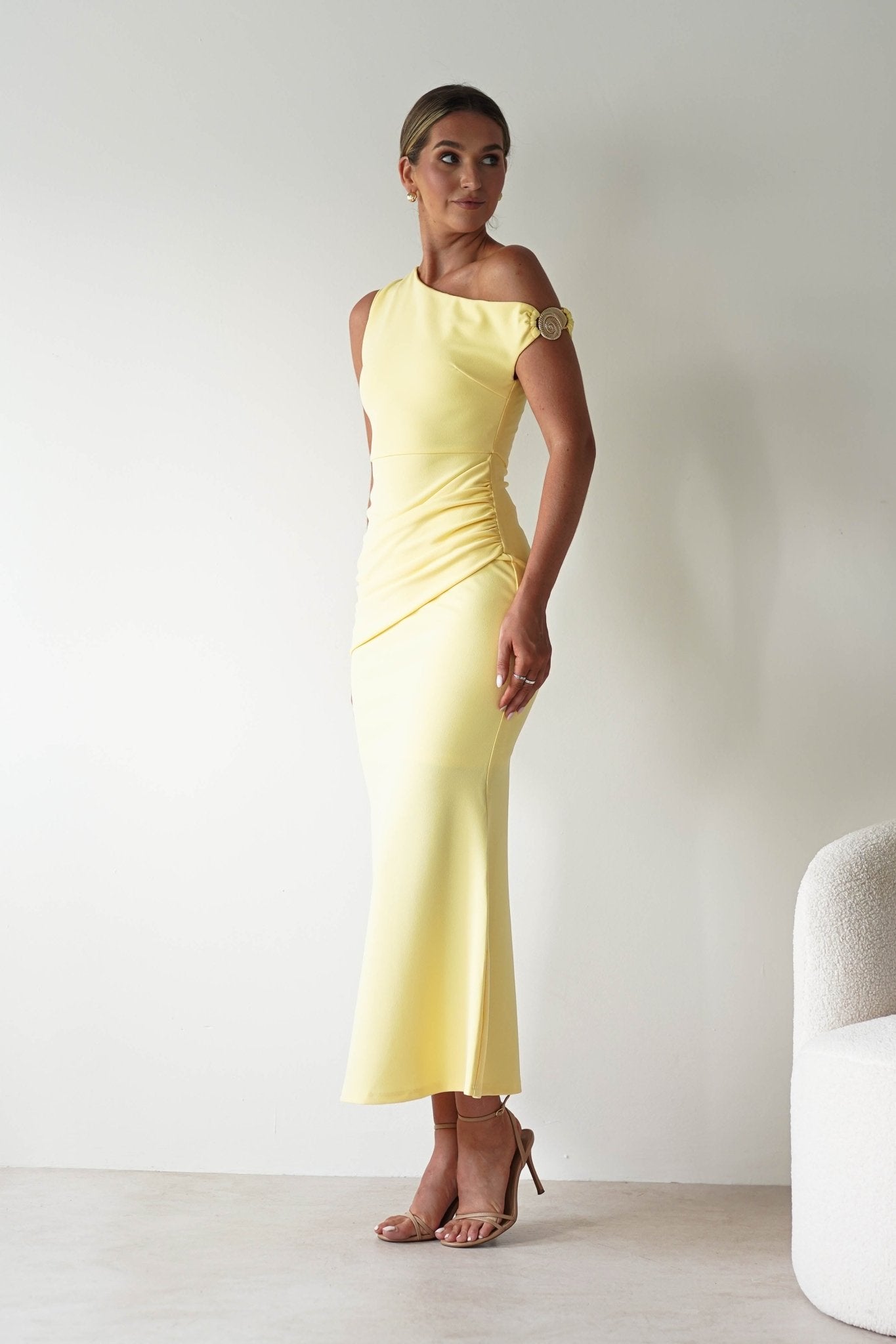 Libra Bodycon Maxi Dress Yellow | Wedding Guest Dress | Bodycon | Maxi | Oh Hello Clothing