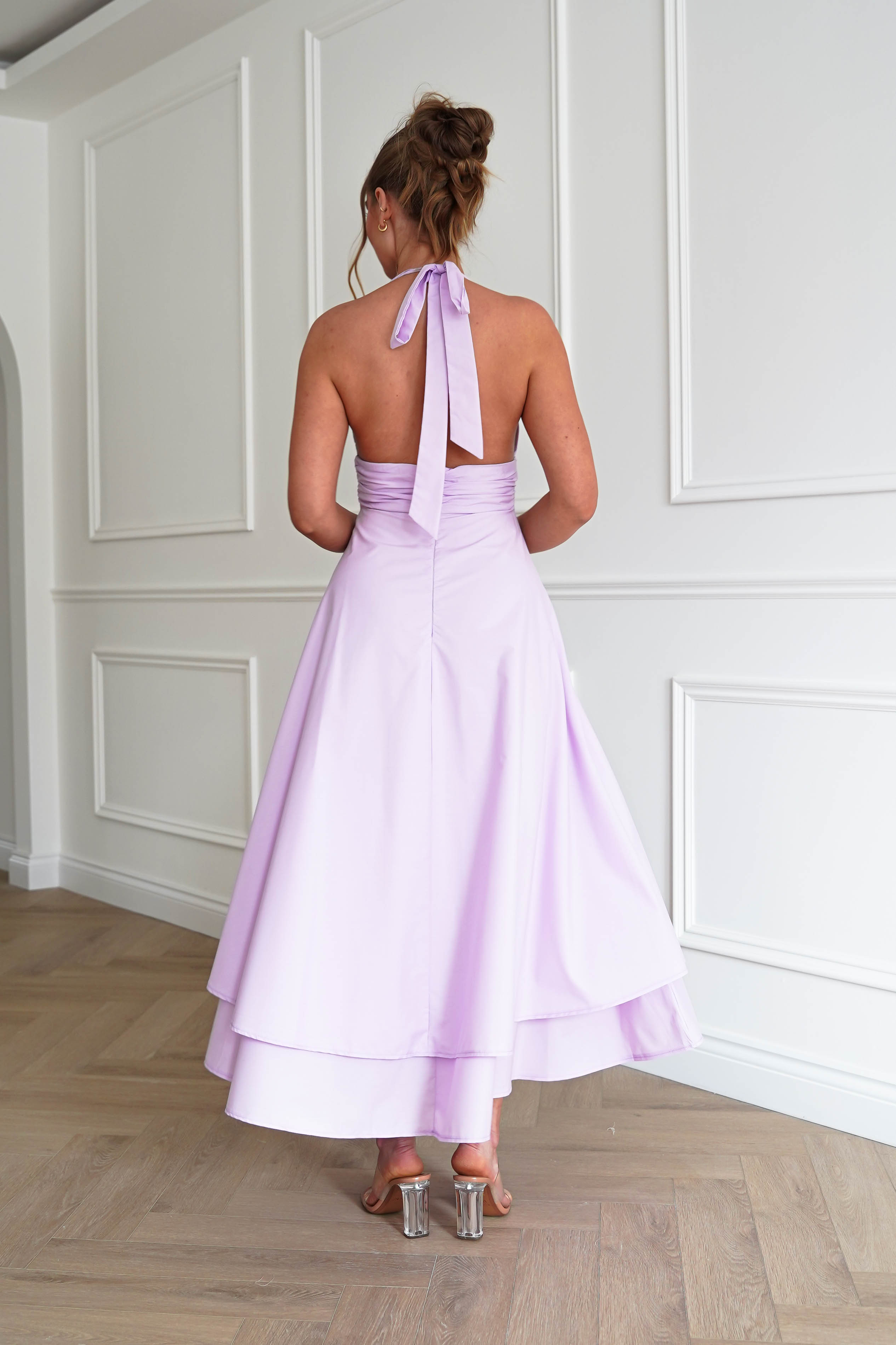 Oh Hello Clothing Women > Clothing > Dresses Makaila Halterneck Chiffon Midaxi Dress | Lilac