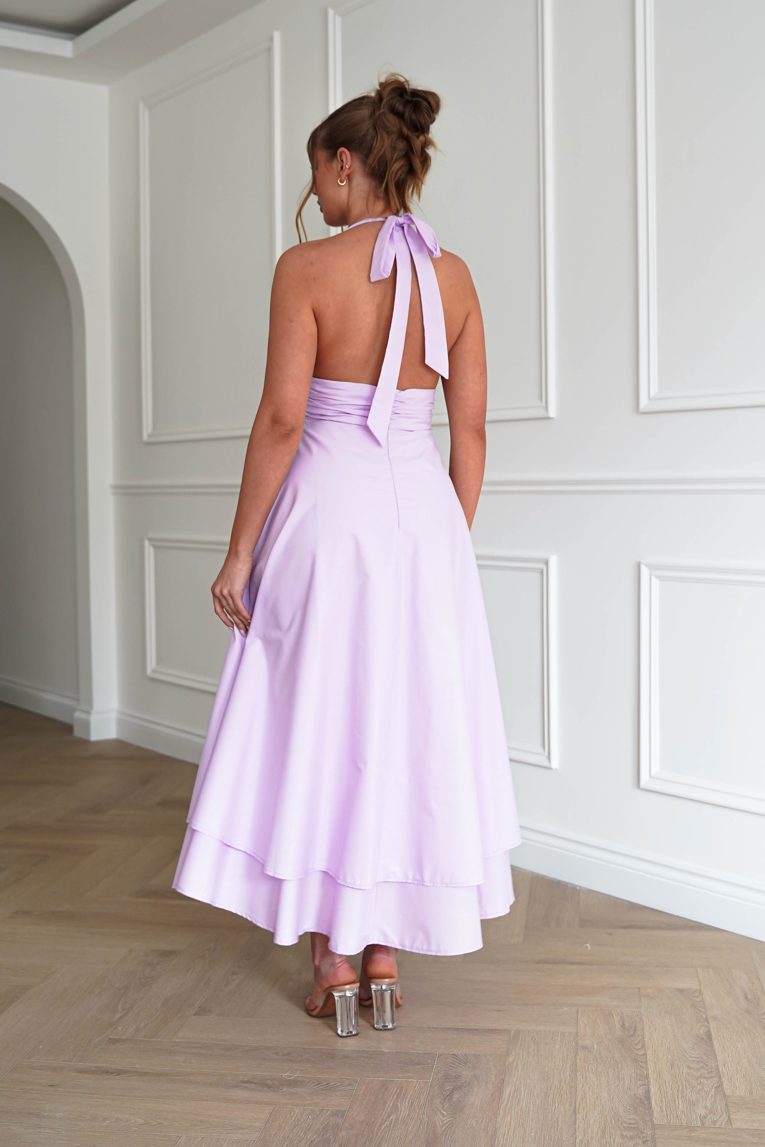 Oh Hello Clothing Women > Clothing > Dresses Makaila Halterneck Chiffon Midaxi Dress | Lilac