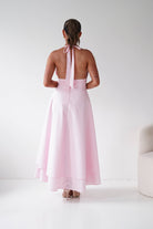 Oh Hello Clothing Women > Clothing > Dresses Makaila Halterneck Chiffon Midaxi Dress | Pink