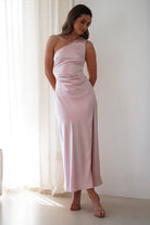 Meera Soft Matte Satin Midaxi Dress Blush Pink | Wedding Guest Dress | Satin | Oh Hello Clothing