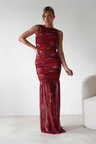 Merlo Mesh Bandage Dress Mixed Print | Wedding Guest Dress | Mesh | Oh Hello Clothing