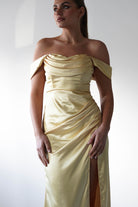 Monica Off The Shoulder Gown | Yellow | Debs & Prom | Formal Gown | Oh Hello Clothing