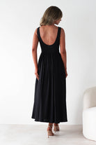Monroe Skater Midaxi Dress Black | Wedding Guest Dress | Skater | Oh Hello Clothing