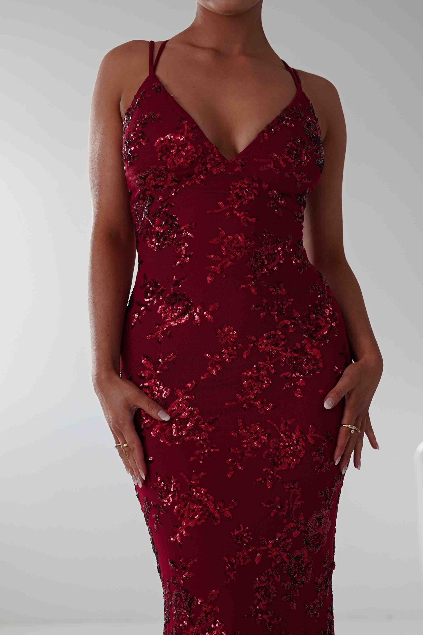 Oh Hello Clothing Dresses 1*DONE -LOVESOME-CD30340-RED SEQUIN DRESS (Copy)