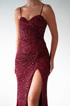 Nalita Bodycon Sequin Gown | Deep Red | Debs & Prom | Formal Gown | Oh Hello Clothing