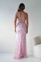 Oh Hello Clothing Dresses > Prom Dresses Rae Bodycon Floral Sequin Maxi Gown | Pink