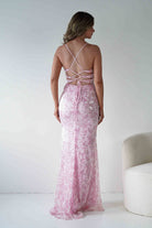 Oh Hello Clothing Dresses > Prom Dresses Rae Bodycon Floral Sequin Maxi Gown | Pink