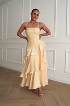 Oh Hello Clothing Women > Clothing > Dresses Renee Luminescent Ruffle Maxi Dress | Yellow
