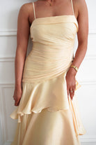 Oh Hello Clothing Women > Clothing > Dresses Renee Luminescent Ruffle Maxi Dress | Yellow