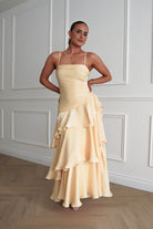 Oh Hello Clothing Women > Clothing > Dresses Renee Luminescent Ruffle Maxi Dress | Yellow