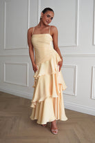 Oh Hello Clothing Women > Clothing > Dresses Renee Luminescent Ruffle Maxi Dress | Yellow