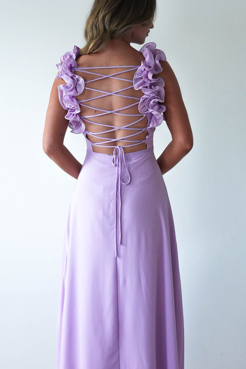 Sadie Ruffle Sleeve Maxi Dress Lilac | Wedding Guest Dress | Maxi | Oh Hello Clothing