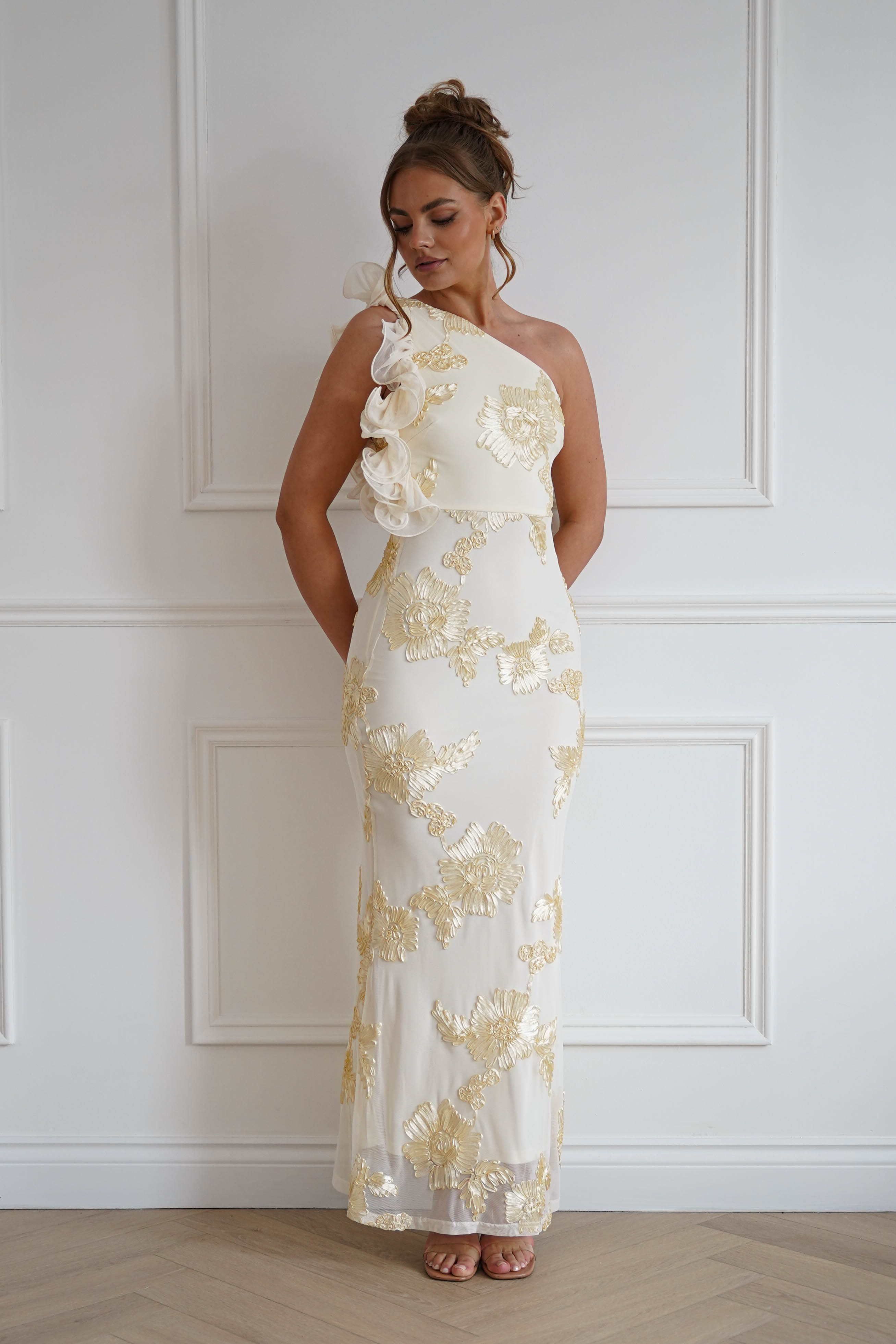 Oh Hello Clothing Women > Clothing > Dresses Siren Bodycon Maxi Dress | Light Yellow