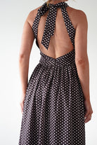 Sivana Polka Dot Skater Maxi Dress Brown | Wedding Guest Dress | Maxi | Skater | Oh Hello Clothing