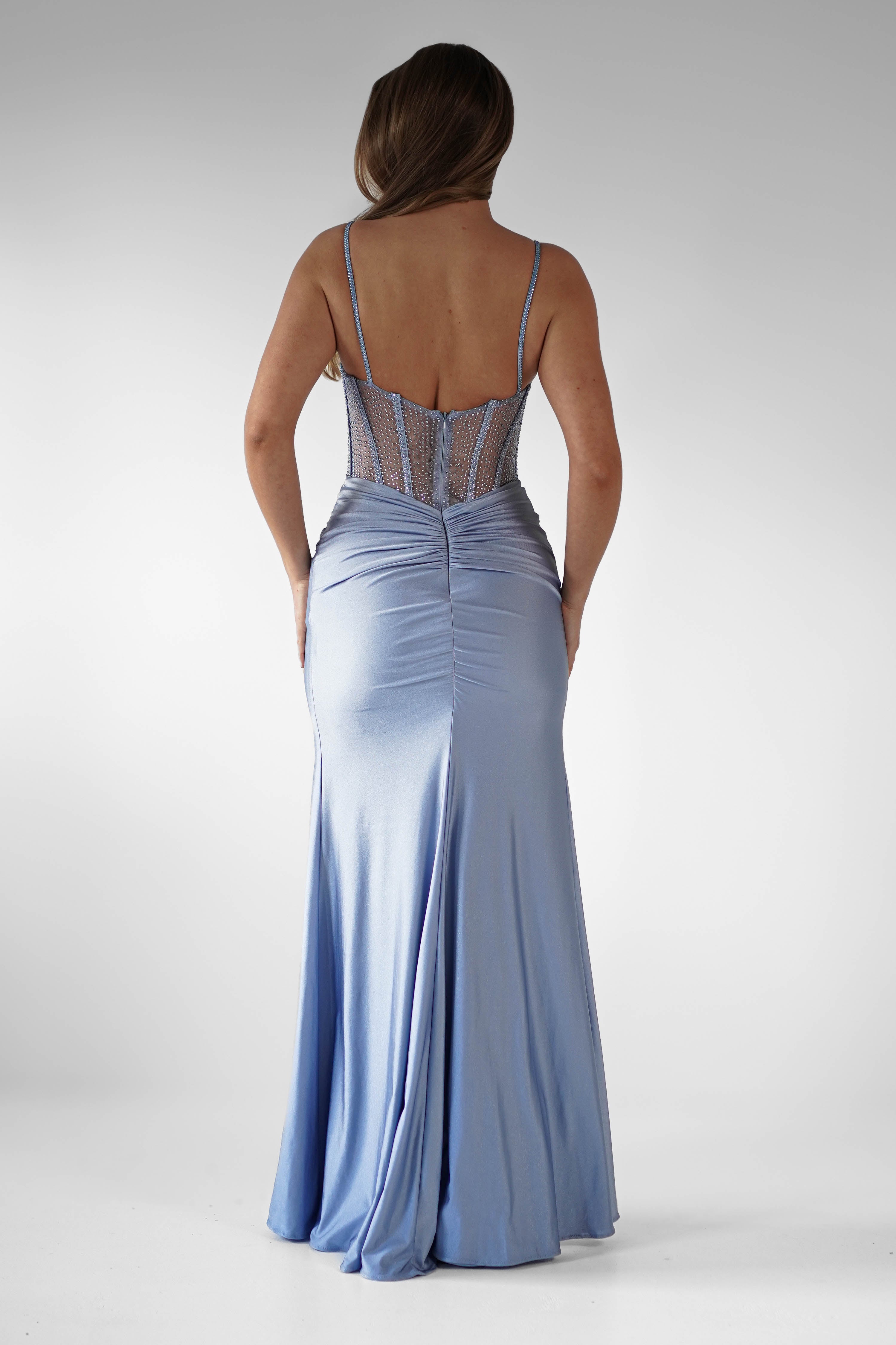 Stefani Rhinestone Bodice Gown | Light Blue | Debs & Prom | Formal Gown | Oh Hello Clothing