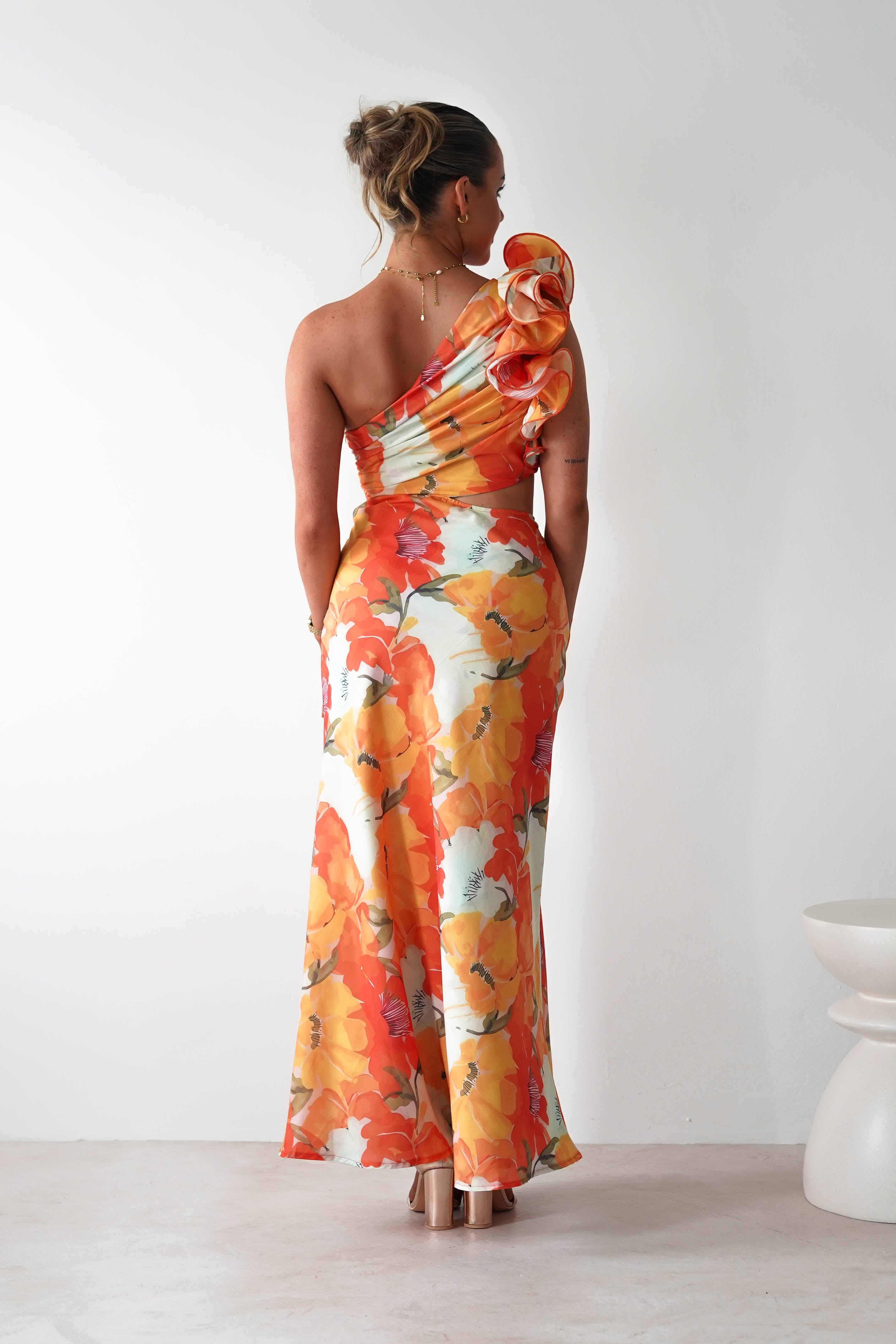 Summer Fruits Maxi Dress Orange Print | Wedding Guest Dress | Maxi | Oh Hello Clothing