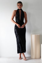 Tara Floral Jacquard Maxi Dress Black | Wedding Guest Dress | Maxi | Oh Hello Clothing