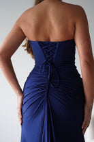 Oh Hello Clothing Dresses > Prom Dresses Visenta Ruched Bodice Strapless Gown | Navy
